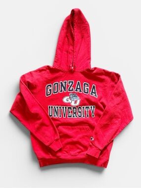 Vintage Gonzaga Univesity Champion Red Eco Fleece Hoodie - M